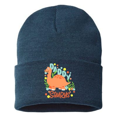 Daddy Saurus Rex Dinosaur Sustainable Knit Beanie