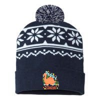 Daddy Saurus Rex Dinosaur USA-Made Snowflake Beanie