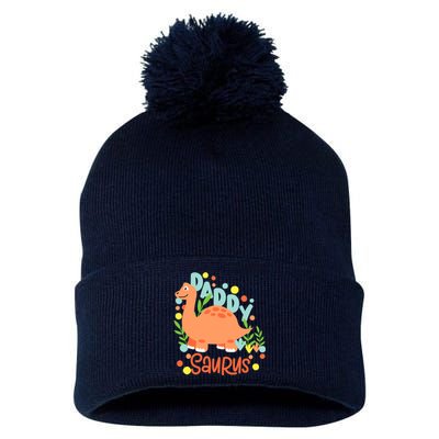 Daddy Saurus Rex Dinosaur Pom Pom 12in Knit Beanie