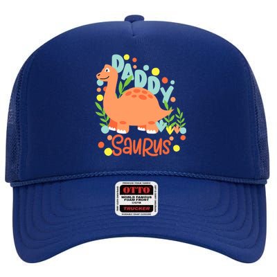 Daddy Saurus Rex Dinosaur High Crown Mesh Back Trucker Hat