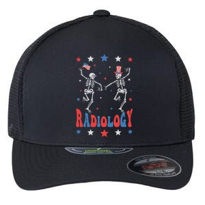 Dancing Skeleton Radiology Xray Tech Patriotic Flexfit Unipanel Trucker Cap