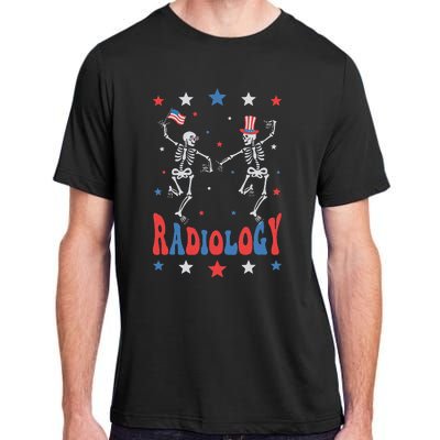 Dancing Skeleton Radiology Xray Tech Patriotic Adult ChromaSoft Performance T-Shirt