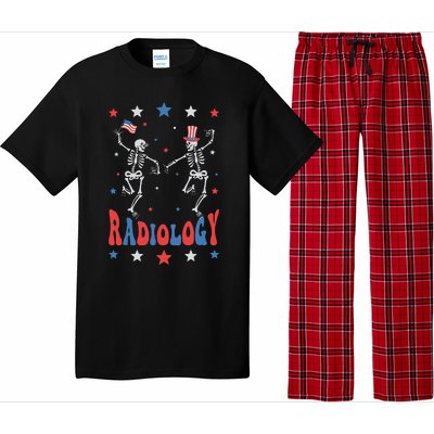 Dancing Skeleton Radiology Xray Tech Patriotic Pajama Set