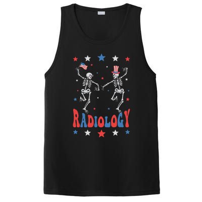 Dancing Skeleton Radiology Xray Tech Patriotic PosiCharge Competitor Tank