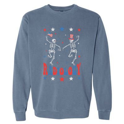 Dancing Skeleton Radiology Xray Tech Patriotic Garment-Dyed Sweatshirt