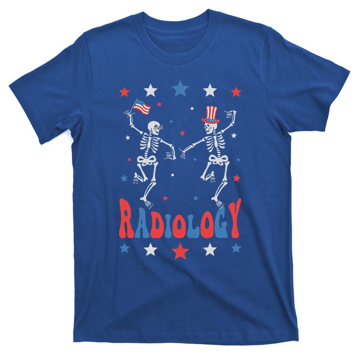 Dancing Skeleton Radiology Xray Tech Patriotic T-Shirt