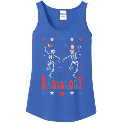 Dancing Skeleton Radiology Xray Tech Patriotic Ladies Essential Tank