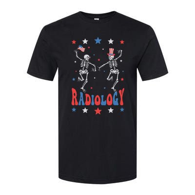 Dancing Skeleton Radiology Xray Tech Patriotic Softstyle CVC T-Shirt