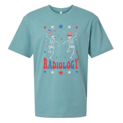 Dancing Skeleton Radiology Xray Tech Patriotic Sueded Cloud Jersey T-Shirt