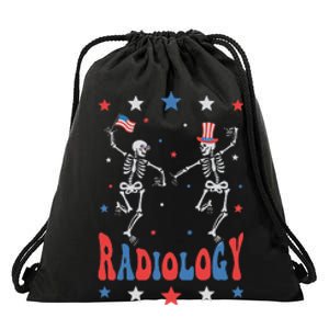 Dancing Skeleton Radiology Xray Tech Patriotic Drawstring Bag