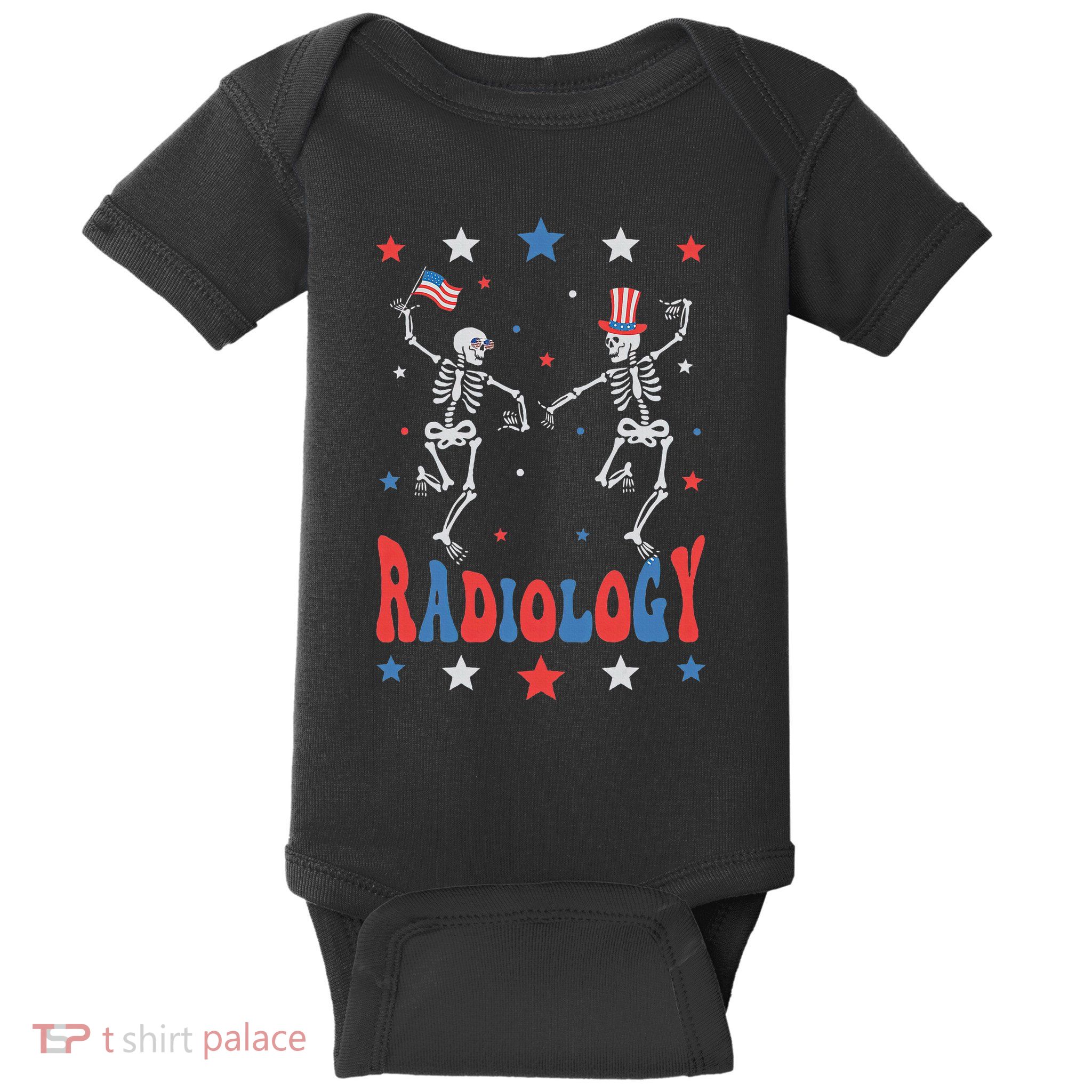 Dancing Skeleton Radiology Xray Tech Patriotic Baby Bodysuit