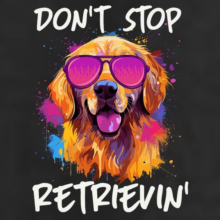 Don’T Stop Retrievin Golden Retriever Dog Goldie Mom Funny 7 Panel Mesh Trucker Snapback Hat