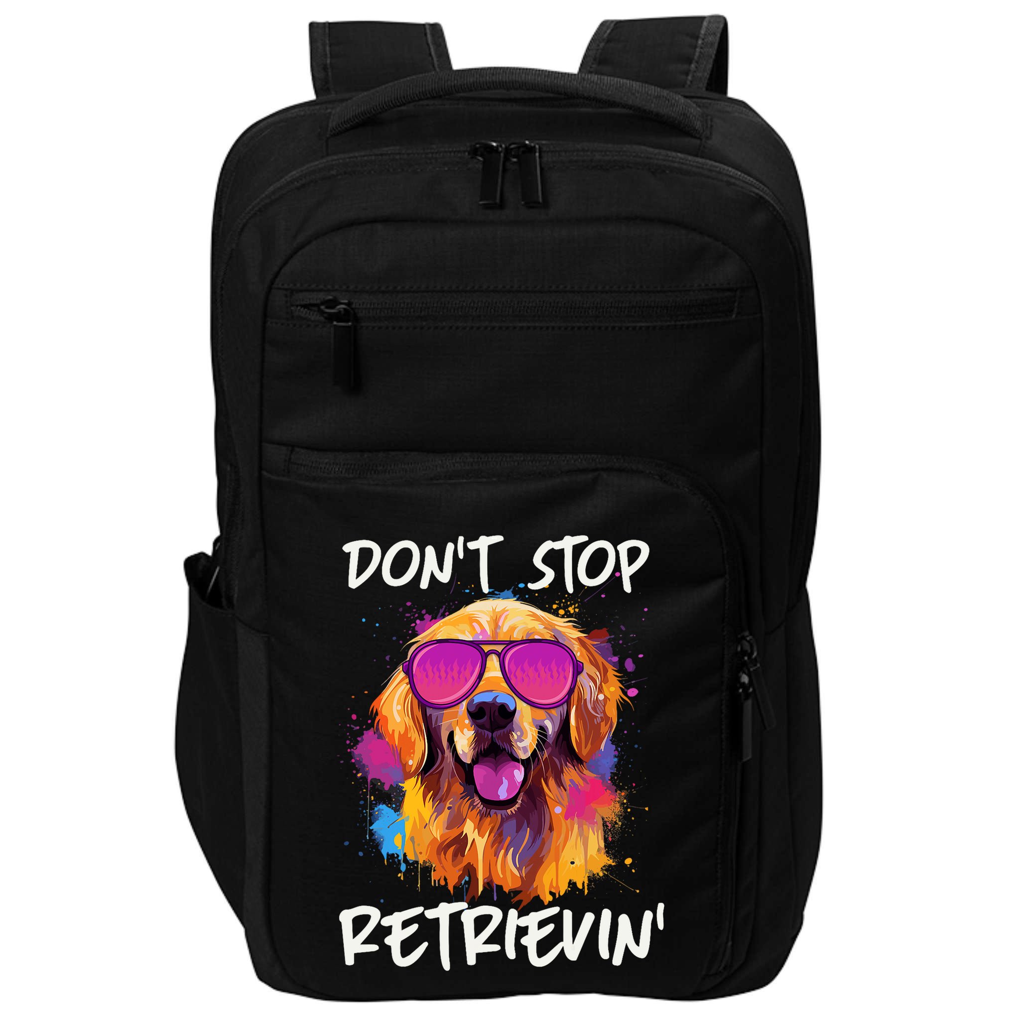 Don’T Stop Retrievin Golden Retriever Dog Goldie Mom Funny Impact Tech Backpack
