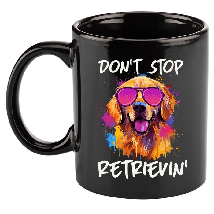 Don’T Stop Retrievin Golden Retriever Dog Goldie Mom Funny 11oz C Handle Ceramic Mug