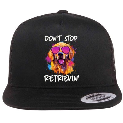 Don’T Stop Retrievin Golden Retriever Dog Goldie Mom Funny Flatbill Hat