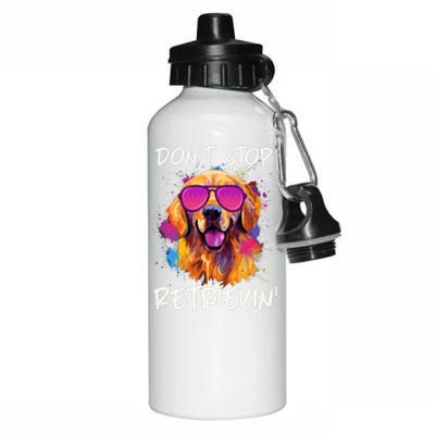 Don’T Stop Retrievin Golden Retriever Dog Goldie Mom Funny Aluminum Water Bottle