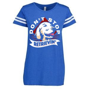 Dont Stop Retrievin Funny Golden Retriever Gift Enza Ladies Jersey Football T-Shirt