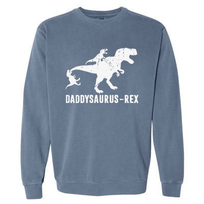 Daddy Saurus Rex Funny TRex Dinosaur Dad Uncle Grandpa Garment-Dyed Sweatshirt