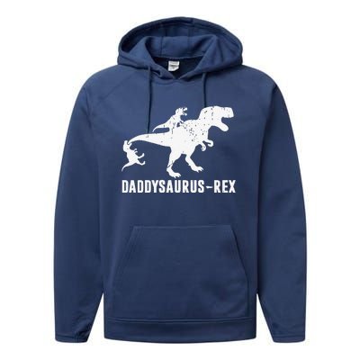 Daddy Saurus Rex Funny TRex Dinosaur Dad Uncle Grandpa Performance Fleece Hoodie