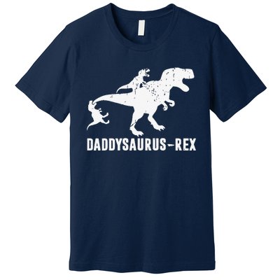 Daddy Saurus Rex Funny TRex Dinosaur Dad Uncle Grandpa Premium T-Shirt