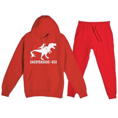 Daddy Saurus Rex Funny TRex Dinosaur Dad Uncle Grandpa Premium Hooded Sweatsuit Set