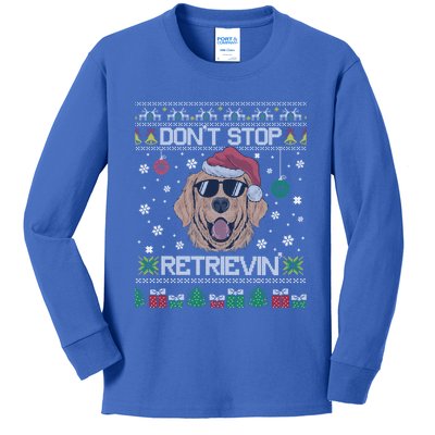 DonT Stop Retrievin Golden Retriever Ugly Xmas Sweater Great Gift Kids Long Sleeve Shirt