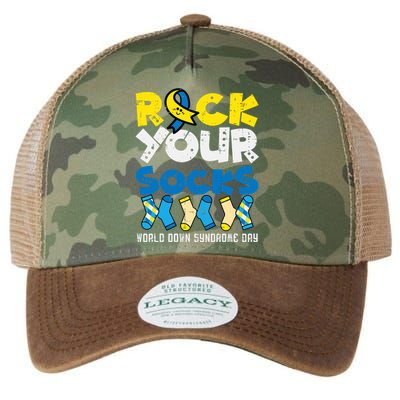 Down Syndrome Ribbon Rock Your Socks Awareness Legacy Tie Dye Trucker Hat