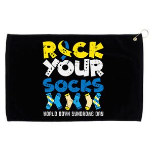 Down Syndrome Ribbon Rock Your Socks Awareness Grommeted Golf Towel