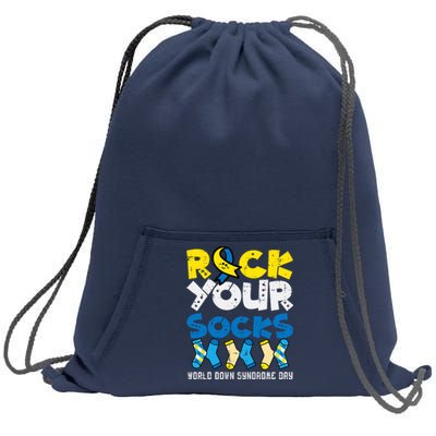 Down Syndrome Ribbon Rock Your Socks Awareness Sweatshirt Cinch Pack Bag