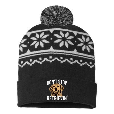 DonT Stop Retrieving Funny Golden Retriever Owner USA-Made Snowflake Beanie