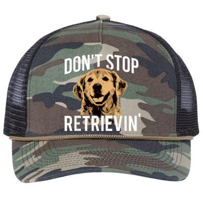 DonT Stop Retrieving Funny Golden Retriever Owner Retro Rope Trucker Hat Cap