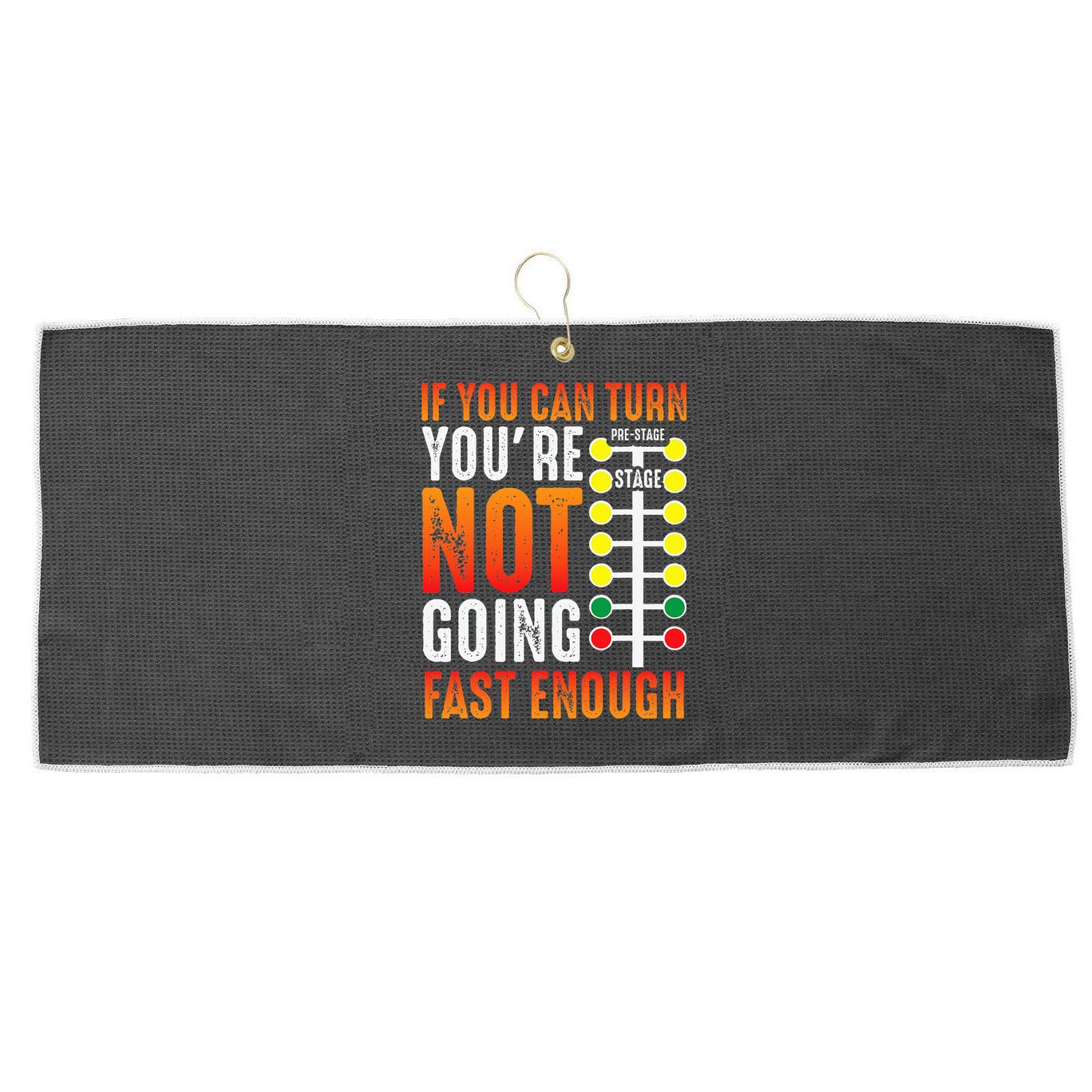 Dragster Saying Race car Driver Skill Drag Racing  Large Microfiber Waffle Golf Towel