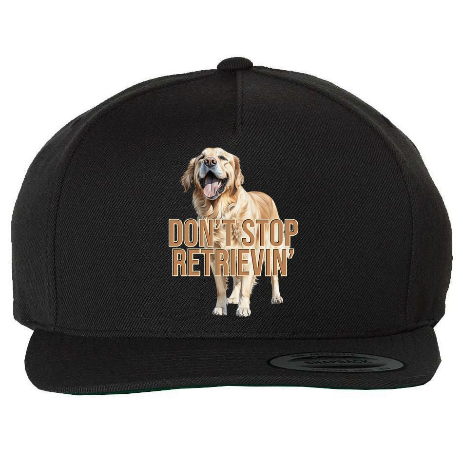 DonT Stop Retrievin Funny Golden Retriever Wool Snapback Cap