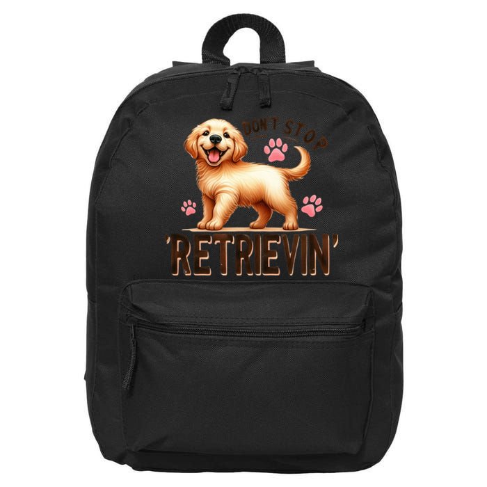 DonT Stop Retrieving Funny Golden Retriever Owner 16 in Basic Backpack