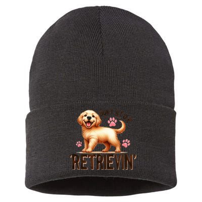 DonT Stop Retrieving Funny Golden Retriever Owner Sustainable Knit Beanie