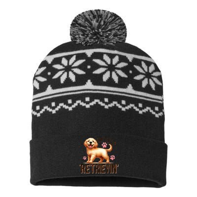 DonT Stop Retrieving Funny Golden Retriever Owner USA-Made Snowflake Beanie