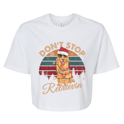 Dont Stop Retrievin Golden Retriever Retro Christmas Gift Bella+Canvas Jersey Crop Tee