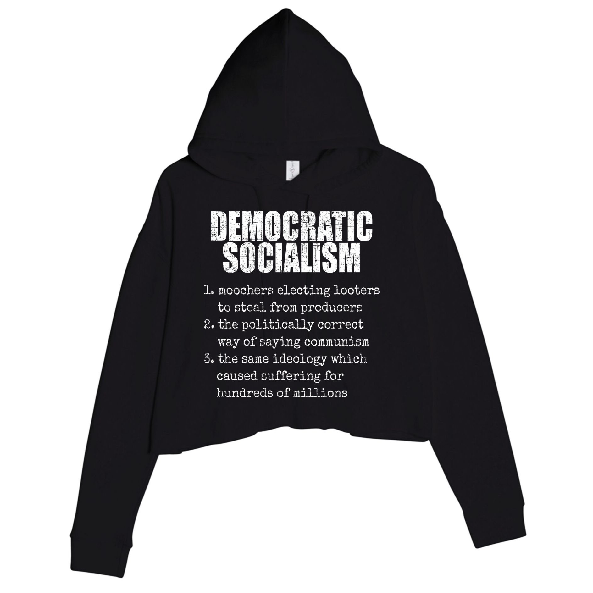 Democratic Socialism Republican Politcal Crop Fleece Hoodie