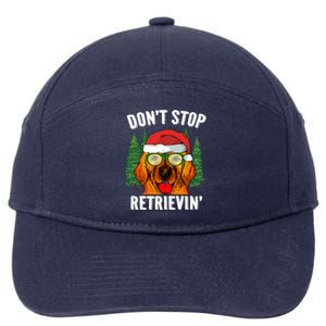 Dont Stop Retrievin Gift Santa Golden Retriever Christmas Gift 7-Panel Snapback Hat