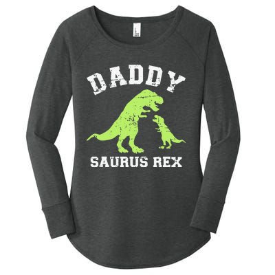 Daddy saurus rex dinosaur father's day gift for dad Women's Perfect Tri Tunic Long Sleeve Shirt