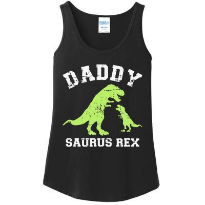 Daddy saurus rex dinosaur father's day gift for dad Ladies Essential Tank