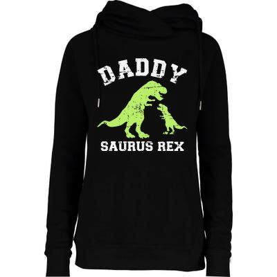 Daddy saurus rex dinosaur father's day gift for dad Womens Funnel Neck Pullover Hood