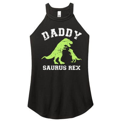 Daddy saurus rex dinosaur father's day gift for dad Women’s Perfect Tri Rocker Tank