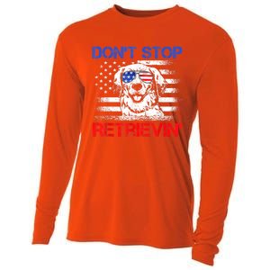 Dont Stop Retrieving American Flag 4th Of July Gift Cooling Performance Long Sleeve Crew