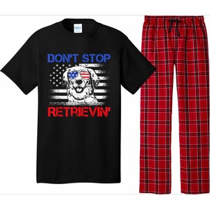 Dont Stop Retrieving American Flag 4th Of July Gift Pajama Set