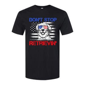 Dont Stop Retrieving American Flag 4th Of July Gift Softstyle CVC T-Shirt