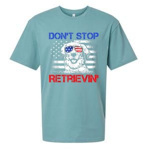 Dont Stop Retrieving American Flag 4th Of July Gift Sueded Cloud Jersey T-Shirt