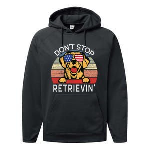 DonT Stop Retrievin Golden Retriever Dog Performance Fleece Hoodie