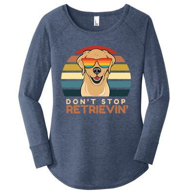 Dont Stop Retrieving Cute Golden Retriever Owner Mom Dad Gift Women's Perfect Tri Tunic Long Sleeve Shirt