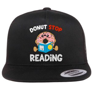 Donut Stop Reading Funny Book Readers Girls Flat Bill Trucker Hat